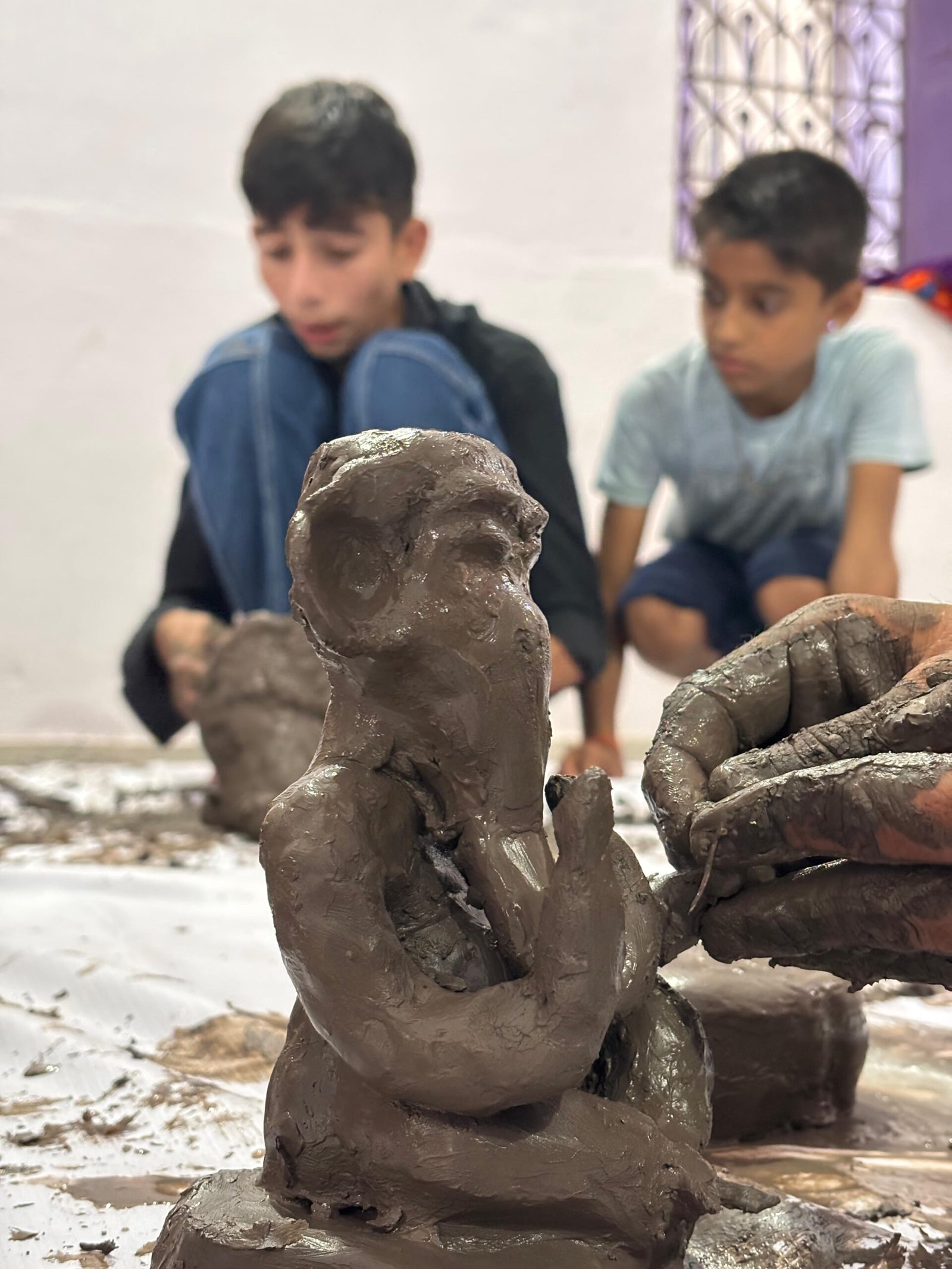 Eco-friendly Ganesh idols using natural clay